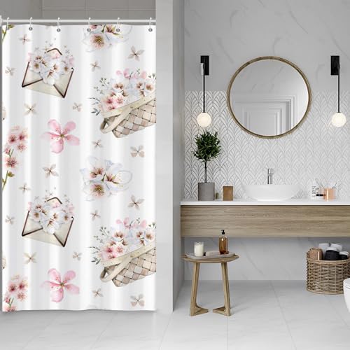 Baocicco Red Shower Curtain Gold Glitter Spots Modern Luxury Shower Curtains Decorative for Bathroom Home Bathtubs Waterproof Fabric Shower Curtain with Hooks 48x72 Inches