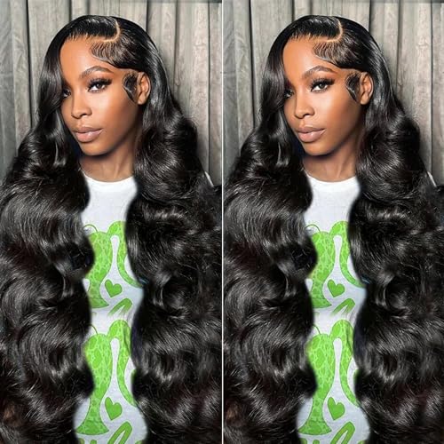 Ghios 13x4 Body Wave Lace Front Wigs Human Hair 180 Density Hd Lace Front Wigs Human Hair Body Wave Wigs Brazilian Human Hair Pre Plucked with Baby Hair for Women 22 Inch