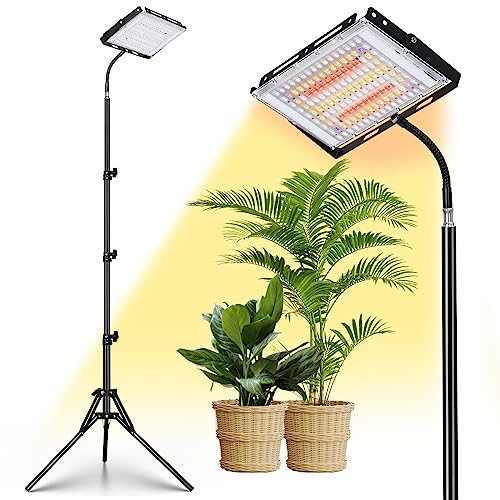 LBW Stand Grow Lights for Indoor Plants, Full Spectrum 96 LEDs Plant Grow Light, Upgraded Floor Grow Lamp with Adjustable Tripod Stand 21-68in, On/Off Switch,Ideal for Tall Large Houseplant Growing