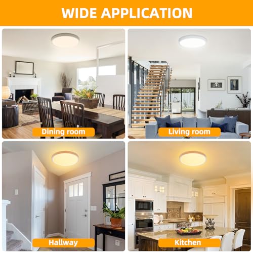 Hlite 2pack 9 Inch Flush Ceiling Light Fixture,18W 1800LM Super Slim LED Ceiling Light 3000K/4000K/5000K CCT Selectable,Flush Mount Ceiling Light for Kitchen,Bedroom,Bathroom and Closet Room (Black)