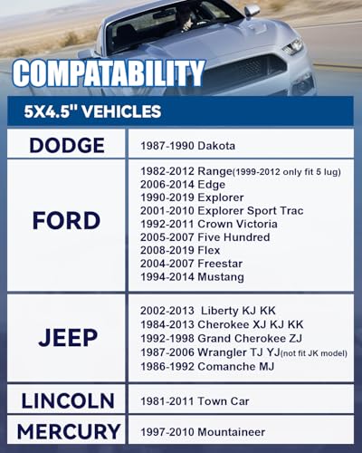 EZISOE 5x4.5 to 5x4.75 Wheel Adapters, 1inch 5x114.3mm to 5x120.65mm Wheel Adapter 73mm Hub Bore with 1/2-20 Thread Pitch