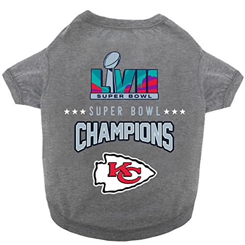 NFL 2024 Super Bowl LVIII Championship Pet Tee Shirt, Durable Sporty Pet Tee, X-Small. *Limited Edition NFL Champ Dog T-Shirt. Licensed NFL Football Winning Shirt for Dogs & Cats