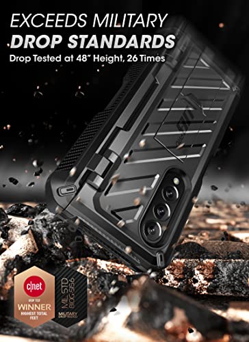 SUPCASE Unicorn Beetle Pro Series Case for Samsung Galaxy Z Fold 3 5G (2021), Full-Body Dual Layer Rugged Case with Built-in Screen Protector & Kickstand & S Pen Slot (Black)