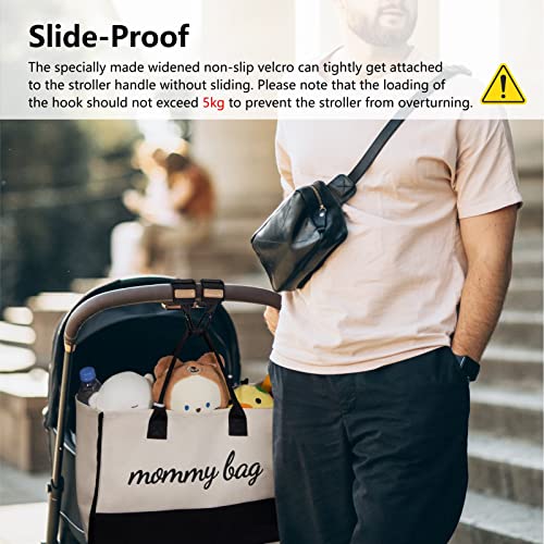 TOPDesign Universal Baby Stroller Organizer, Stroller Caddy with Detachable Mesh Bag & Heightened Insulated Cup Holders & Non-Slip Secure Hooks Accessories, Fits Most Strollers (Five Petal Flower)