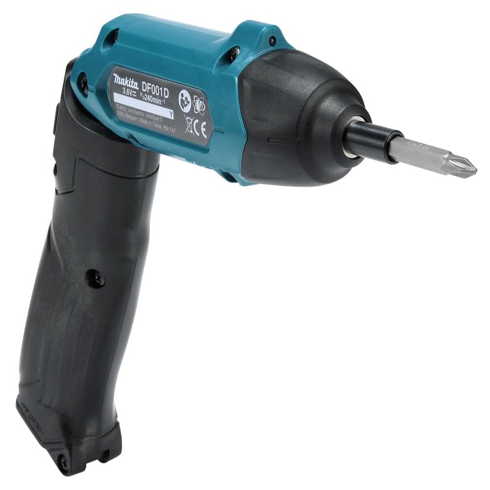 Makita DF001DW 3.6V Lithium-Ion 1/4" Hex Screwdriver Kit, Teal, 3.6V