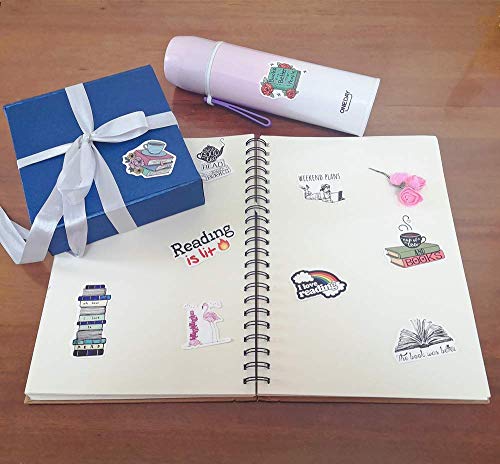 Reading Stickers 100 Pcs I Love Reading Decals Motivational Stickers Waterproof Vinyl Decals for Scrapbook Laptop Luggage Skateboard Water Bottle Notebook Phone Decoration