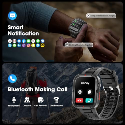 Smart Watch for Men Women 𝟐𝟎𝟐𝟒 𝐔𝐩𝐠𝐫𝐚𝐝𝐞𝐝 Bluetooth Call 1.85"Fitness Tracker Smartwatch for iOS Andriod Phones with Step/Heart Rate/Sleep Monitor,Complimentary Sporty Watch Case and Band