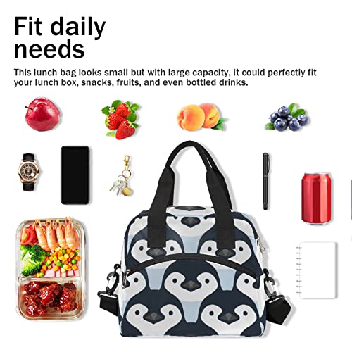 Cute Hedgehogs Lunch Bag Tote Bag Leakproof Cooler Bag Hedgehogs Animal Lunch Box with Front Pocket Water-resistant Thermal Lunch Bags with Shoulder Strap for Picnic/Hiking/Beach/Work