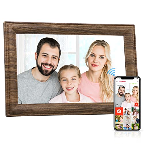 Canupdog WiFi Digital Picture Frame, 10.1 Inch Smart Digital Photo Frame with 16GB Storage, Wall Mountable Auto-Rotate Electronic Frames Sharing Photo/Video via Frameo App