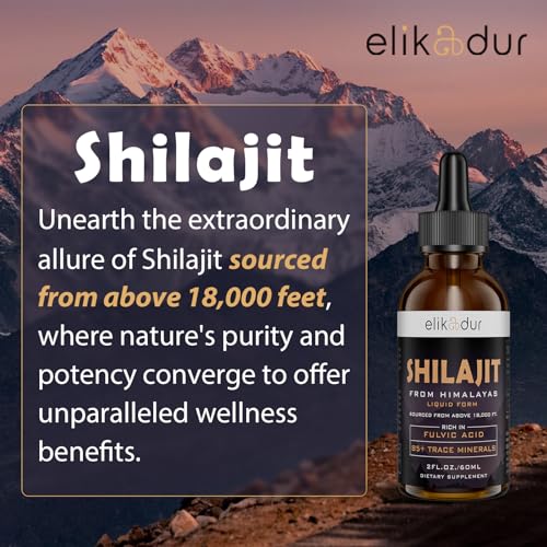 Shilajit Resin Organic Liquid Supplement, Shilajit Himalayan Organic, Shilajit Resin Drop, Shilajit Drop Contain 85 Trace Minerals, Alternative to Resin & Capsules, 60 ml