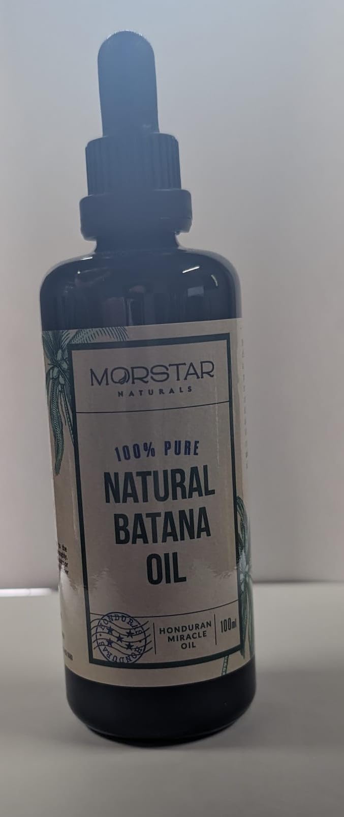 Morstar Raw Batana Oil for Hair Growth: 100% Pure - Dr. Sebi Batana Oil from Honduras Unrefined Promotes Hair thickness for Men & Women 3.4 OZ