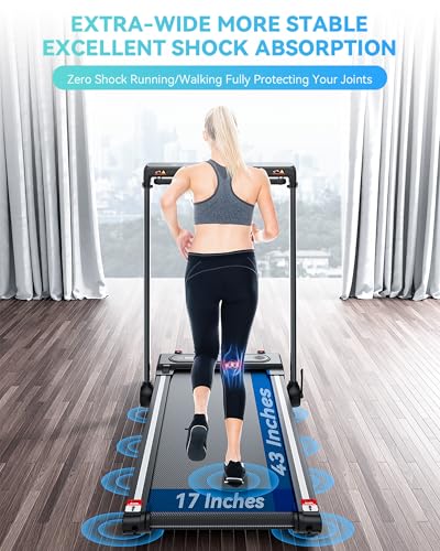 BULAPEACH Treadmill Walking Pad with Incline, 3 in 1 Foldable Treadmill with Removable Desk Workstation, Under Desk Compact Walking Treadmills for Home Small Office with Wristband Remote Control