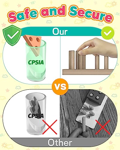 Zartores Montessori Toys for 1 2 3 Year Old Boys Girls, Shape Sorter Wooden Toys for Toddlers 1-3, Toddler Toys Age 1-2, 1 2 3 Year Old Girl Boy Gifts, Preschool Toddler Puzzles