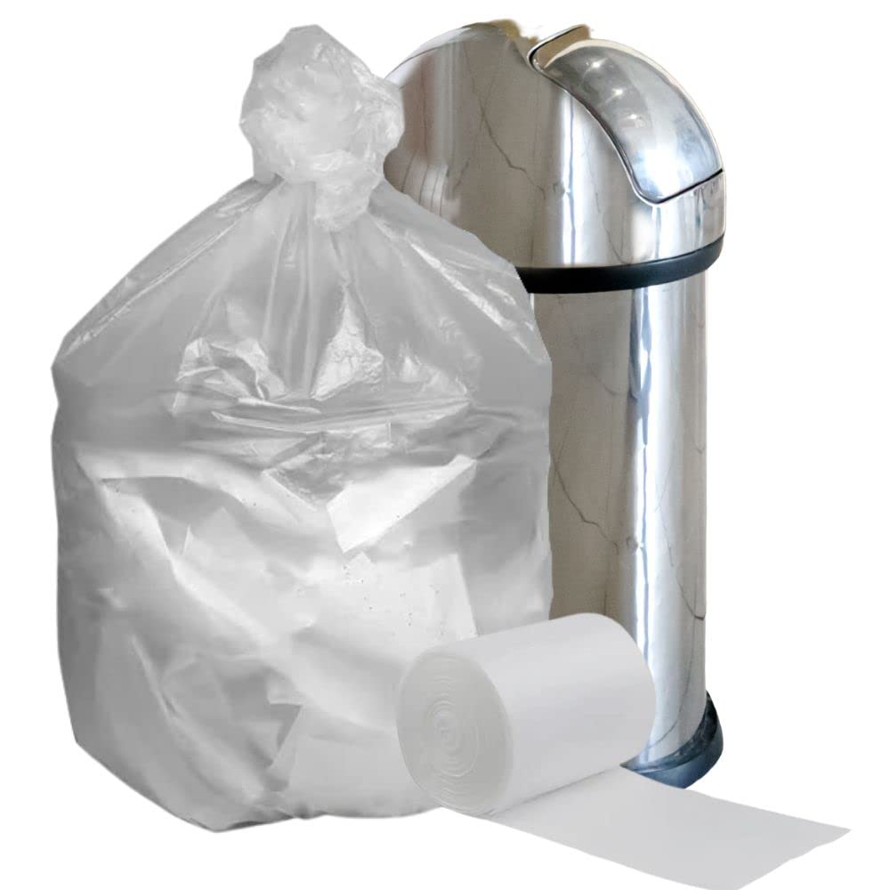 Plasticplace 33 Gallon Trash Bags │ 11 Microns │ Clear High Density Garbage Can Liners │ 33” X 40” (500Count)