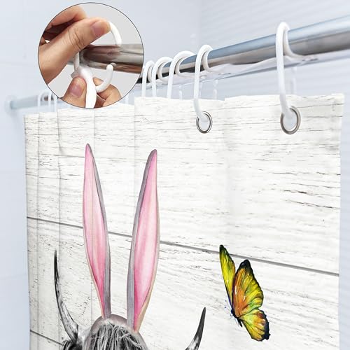 SVBright Farmhouse Highland Cow Shower Curtain 60Wx72L Inch Wildflower Cow Shower Curtain Bull Rustic Cattle Funny Western Curtains Truck 12 Hooks Polyester Waterproof Flower Bathroom Bathtub Panel