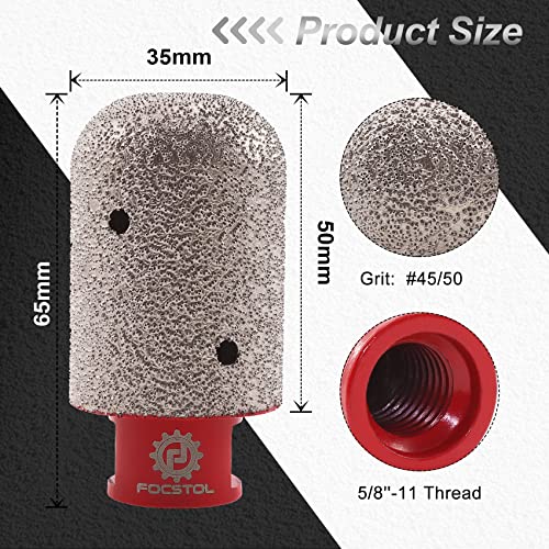 FOCSTOL Diamond Finger Milling Bit - 1-3/8''(35mm) Core Drill Bit for Enlarging Grinding and Shaping Existing Holes in Tile Porcelain Ceramic Marble Granite Countertop 5/8''-11 Thread
