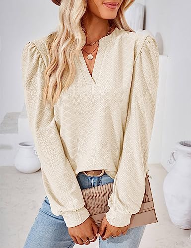 ZILIN Women's Tops Casual Long Sleeve Flowy Business 2024 Fashion Clothes Plus Size Tunics Green Floral S