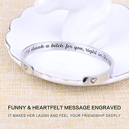 Friend Gifts for Women Funny Small Gifts for Women Best Friend Birthday Female Friendship Gifts for Women Friends Bestie BFF Sister Woman Her - Fun Hidden Message Bracelet