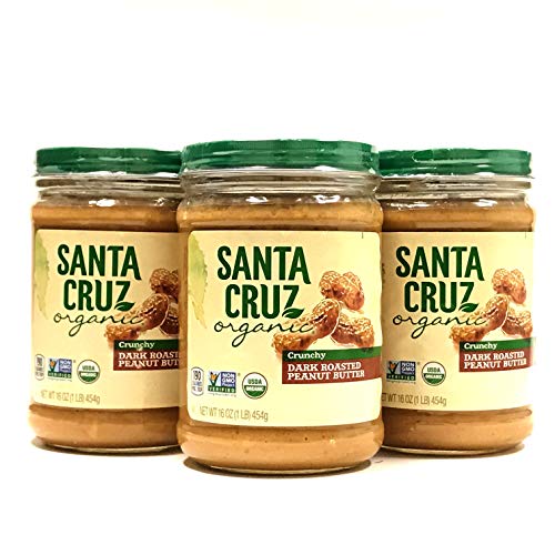 Santa Cruz Organic Crunchy Dark Roasted Peanut Butter - 16 oz, 3 Pack