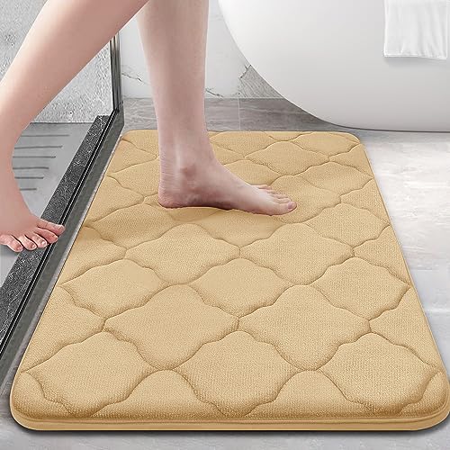 OLANLY Memory Foam Bath Mat Rug 30x20, Ultra Soft Non Slip and Absorbent Bathroom Rug, Machine Wash Dry, Comfortable, Thick Bath Rug Carpet for Bathroom Floor, Tub and Shower, Royal Blue