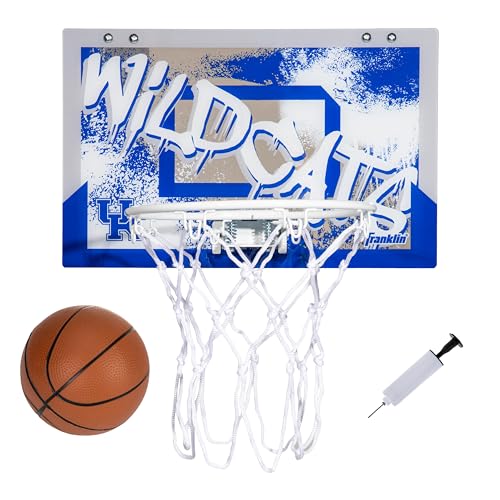 Franklin Sports Kansas Over The Door Basketball Hoop - Kids Indoor Basketball Hoop with Mini Basketball - UNC Fan Shop Mini Hoop for Bedroom + Office - Over The Door Mini Hoop Set