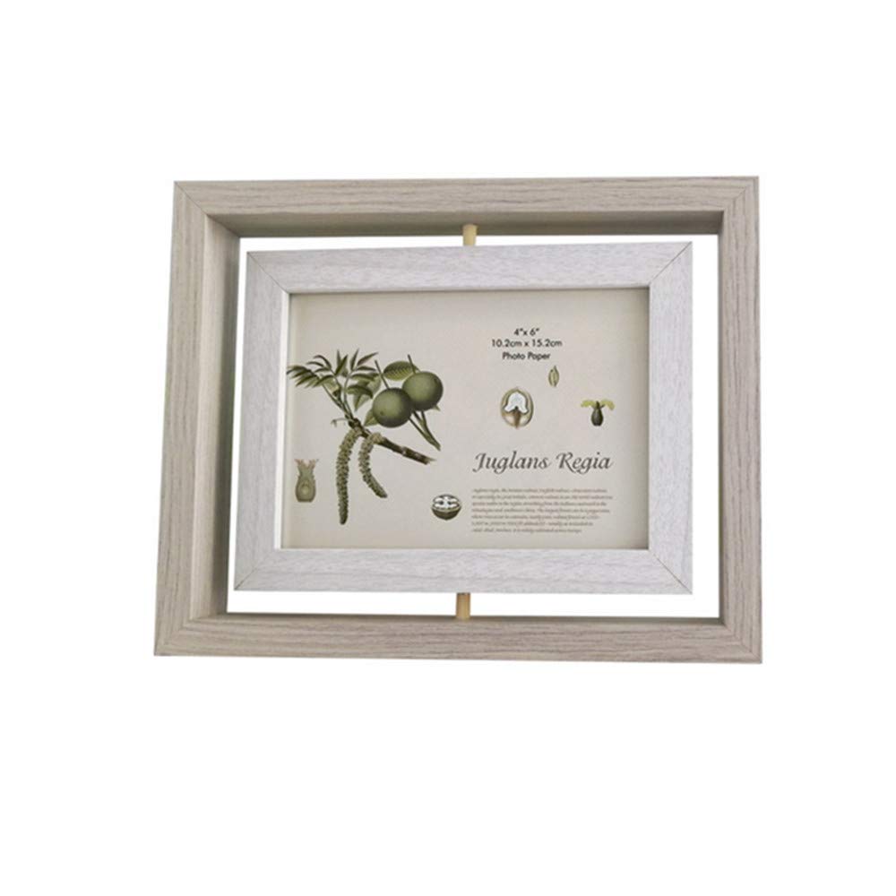 Leoyoubei Vintage Feel Rotating Photo Frame,Horizontal Display 4x6 inc