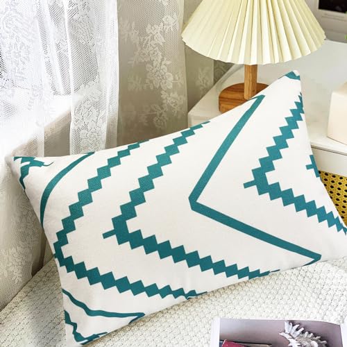 Decorative Throw Pillow Covers 18x18 Inch Orange Pillow Covers for Couch Sofa Living Room Bedroom car,Farmhouse Outdoor Throw Pillow Cover,Modern Geometric Linen Square Throw Pillow Case Set of 4