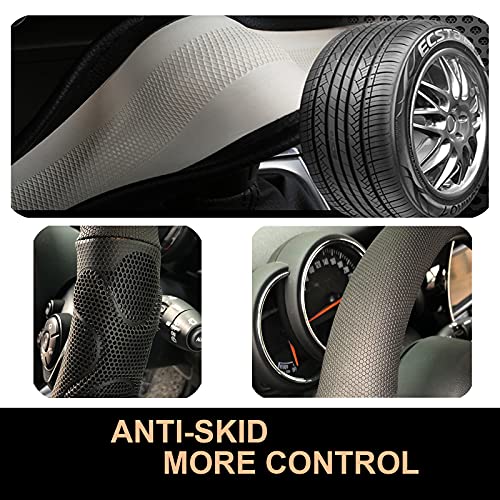 PINCTROT Comfy Grip Steering Wheel Cover, Anti-Slip Design, Universal 14.5-15 Inch(Silicone Black)