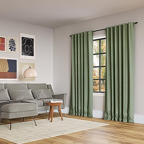 Sun Zero Greyson Faux Dupioni Silk Thermal Extreme Total Blackout Back Tab Curtain Panel, 50" x 63", Bordeaux Red