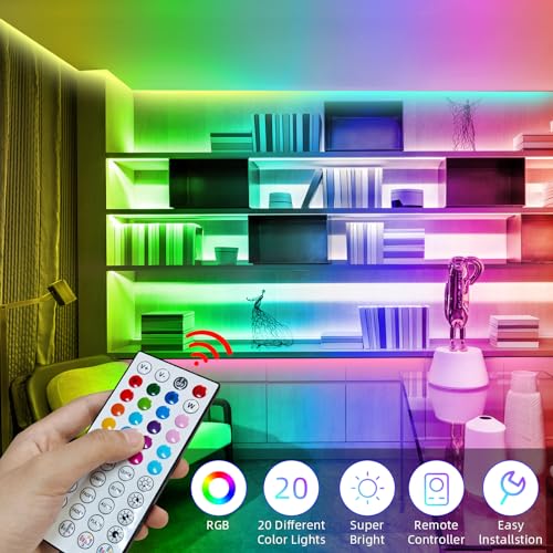 HEDYNSHINE Battery Operated led Strip Lights 13.12ft, USB led Strip Lights Battery.Smart Phone APP Control 20 Key Remote LED Lights Strip, led Lights for Bedroom Party Christmas