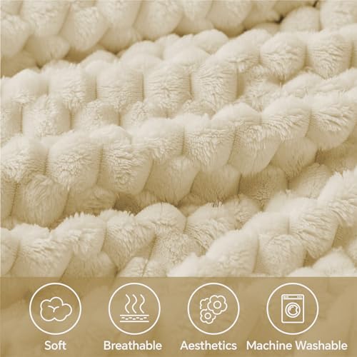 BEDELITE Fleece Blanket - 3D Jacquard Decorative Pink Throw Blankets for Couch & Bed, Soft and Cozy Warm Plush Fluffy Blanket All Seasons Suitable, 50x60Inches