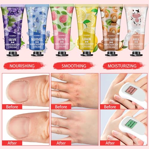 VESPRO 12 Pack Hand Cream Gifts Set For Women, Bulk Hand Lotion Travel Size for Dry Cracked Hands, Mini Hand Lotion for Mother's Day Gifts, Birthday Gifts and Baby Shower Party Favors