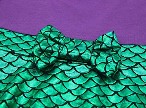 COTRIO Ariel Dress Size 6 Little Mermaid Costume Princess Mermaid Dresses Toddlers Halloween Outfits Role Play Dress up with Headband (Green)