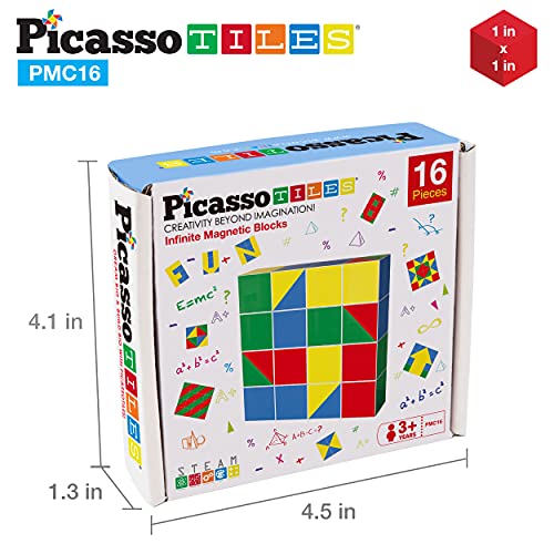 Picasso Cubes Magnetic Cube Puzzle 6-in-1 Vehicle Theme Pattern Magnet Brain Teaser Cubes Building Block 120 Pictures Toy Set Kids Ages 3 & Up Preschool Children Promotes Problem PMC24