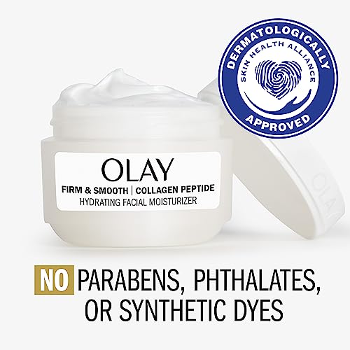 Olay Collagen Peptide Face Moisturizer, Firm - Plump - Hydrate, Fragrance Free Cream with Vitamin B3+, 1.7 oz