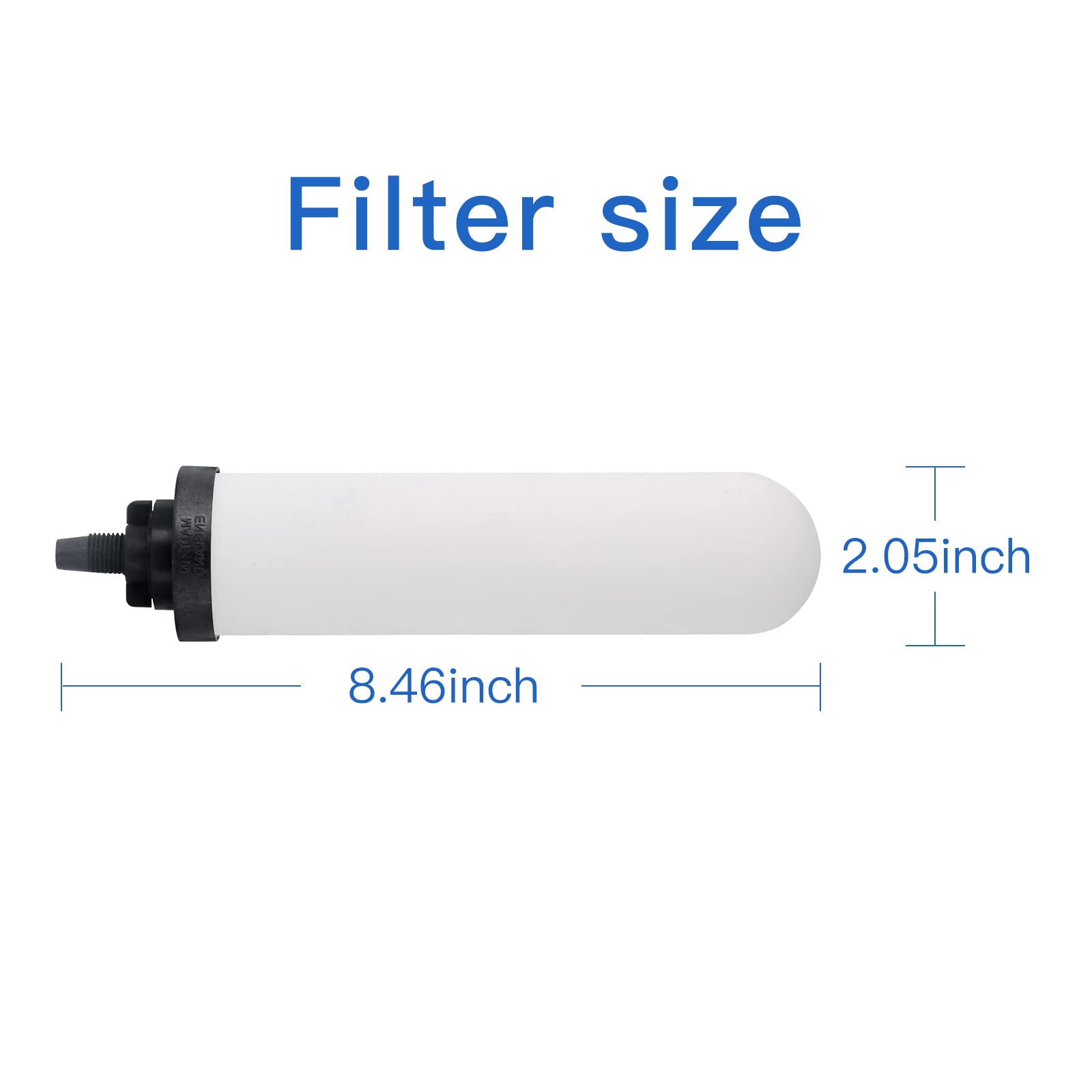 FACHIOO 2PCS 7" Ceramic Filter, Replacement Filters Candle Activated Carbon for ProOne® Countertop Gravity Water Filter System, Household Water Bucket,Water Cooler Filtration Systems