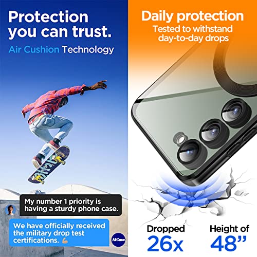 AICase Magnetic Clear Case for Samsung Galaxy S23 6.1'' with Full Camera Lens Protection[No.1 Strong N52 Magnets] [Non-Yellowing] [Military Grade Protection]Shockproof Protective for Women Girls Men_5