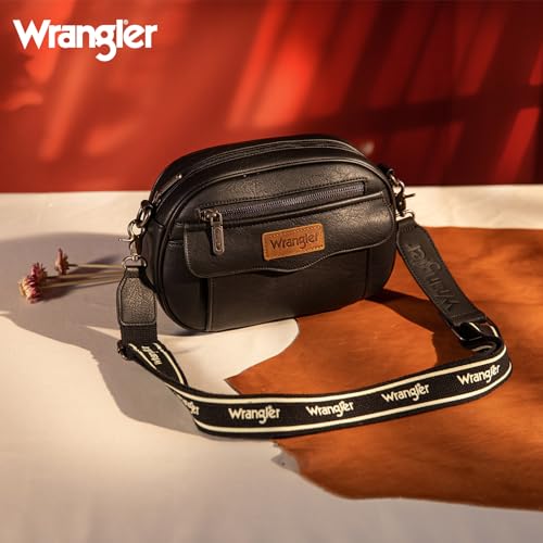 Wrangler Crossbody Purses for Women Trendy Camera Snapshot Bag Shoulder Bag with Wide Strap WG74-8194CF