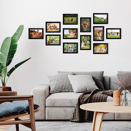 Hoikwo 18 Packs 3.5x5 Small Black Multi Picture Frames Set for Family Photos, Artwork, Light Weight Bulk 3.5 by 5 Frames Pack for Wall Hanging and Table, Stylish Picture Frames