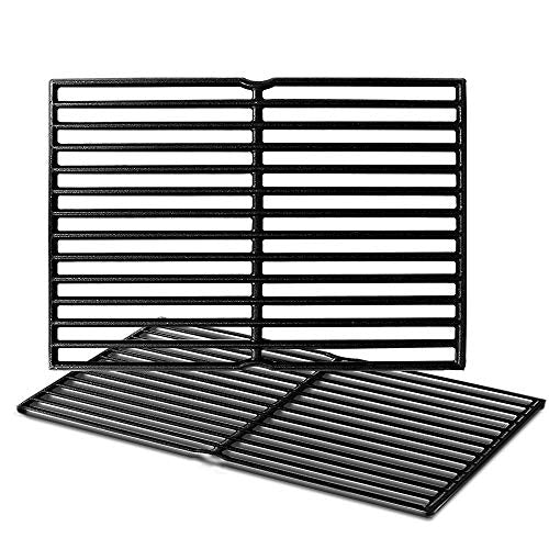 Outspark 7522 Cast Iron Grill Grates Cooking Grid (15" x 11.25") for Weber Spirit 200 Series, Spirit 500, Genesis Silver A, Grill Grids Replacement Parts for Weber 7521, 7522- Set of 2
