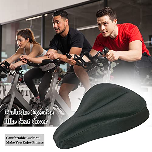 Geronmine Gel Bike Seat Cover Padded for Bicycle Saddle for Women & Men, Most Comfortable Seat Cushion Cover, Soft for Spin Indoor Outdoor Cycling Class Mountain Stationary Bikes