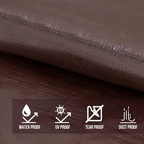 CARTMAN Finished Size 14x20 Feet Extra Thick 16 Mil Ultra Heavy Duty Poly Tarp, Multipurpose Protective Cover, UV Resistant, Waterproof Poly Tarpaulin with Reinforced Edges