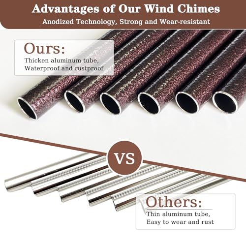 Doopeer Memorial Gifts for Loss of Brother, 32" Sympathy Wind Chimes for Loss of Brother, Bereavement Gifts Loss of Brother, Loss of Brother Sympathy Gifts, Windchimes in Memory of Brother (Bronze)