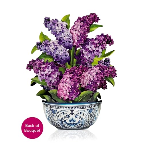 Freshcut Paper Pop Up Cards, Paper Flower Bouquet 3D Popup Greeting Cards with Note Card & Envelope, Birthday Card, Anniversary Card, Get Well Gifts for Women,12" French Blooms