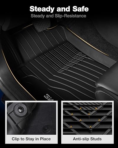 3W Floor Mats & Cargo Liner for Mercedes Benz GLE 2020-2024, TPE All Weather Custom Fit Floor Liner & Cargo Mats 1st &2nd Rows Car Mats & Trunk Liner, Black