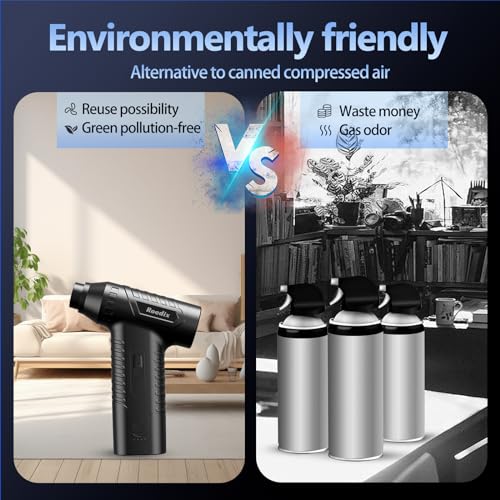 Compressed Air Duster, 150000RPM Electric Air Duster, Powerful Replace Compressed Air Can - No Canned Air Duster, Jet Dry Blower Portable Air Blower for Deep Computer Clean, Keyboard, Car Dry, Home.