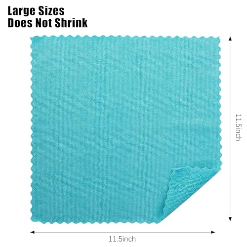 MOONQUEEN 12 Pack Microfiber Cleaning Cloth - Reusable Cleaning Rag, Fast Drying Cleaning Towels,12"X12", Green/Blue/Yellow/Pink