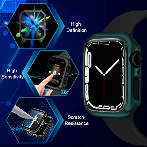 ORIbox Hard PC Case with Tempered Glass Screen Protector Compatible with Apple Watch Series 3 and Apple Watch Series 2, Full Coverage, Ultra-Thin HD Bumper Protective Cover, Black