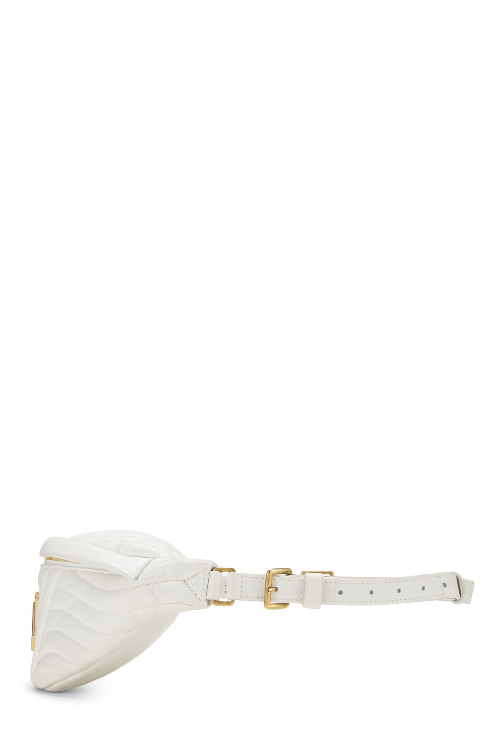 Louis Vuitton, Pre-Loved White Calfskin New Wave Belt Bag, White