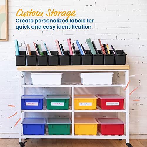 ECR4Kids Letter Size Deep Tray with Lid, Storage Bin, Assorted, 10-Piece